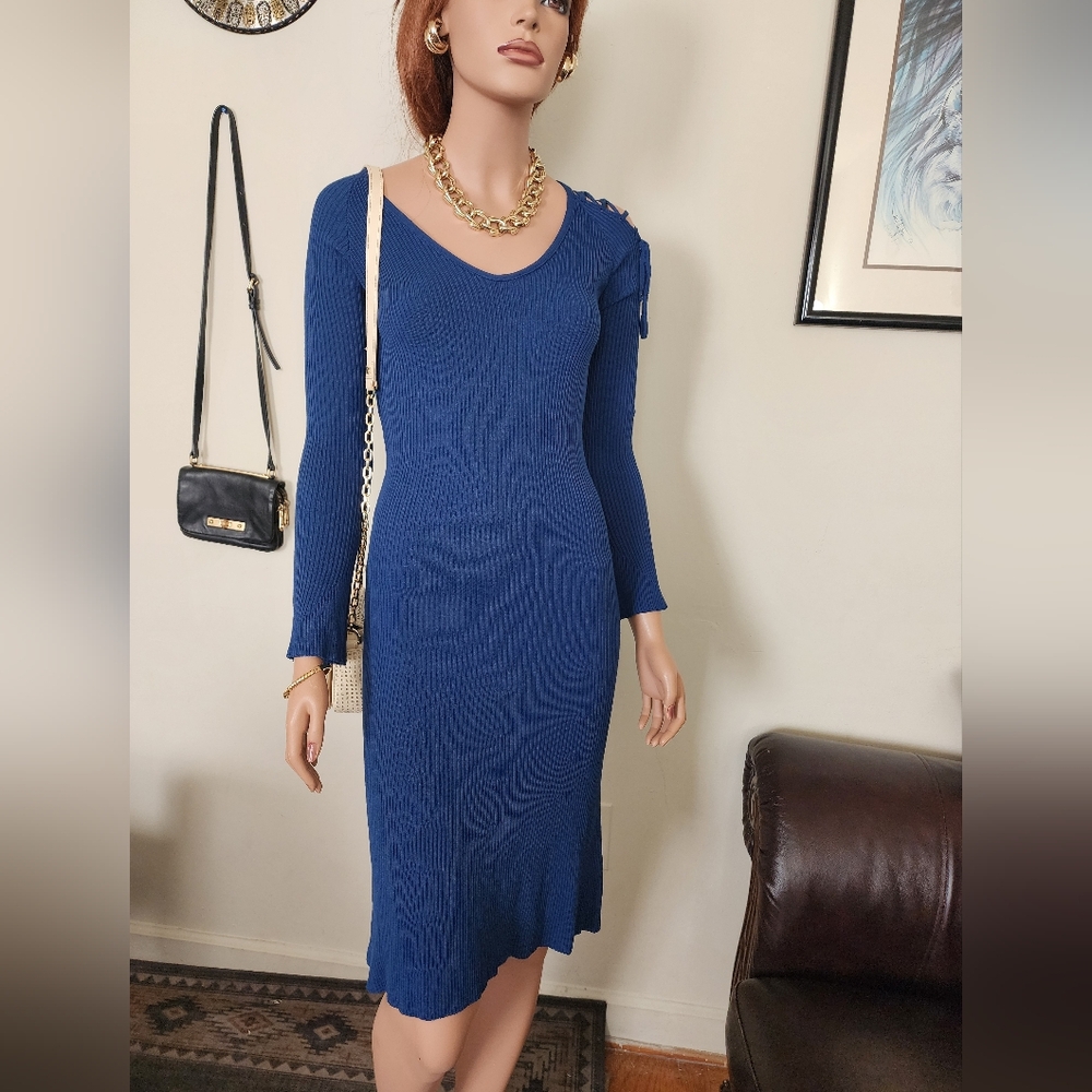 Pinko Royal Blue Long Sleeve Dress